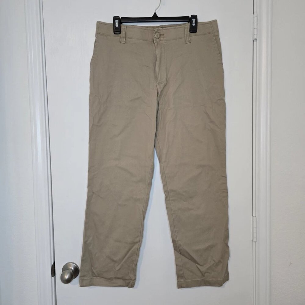 Wrangler Pants 32X30 Relaxed Khaki Flat Front Stretch Comfort Waist 6KPS4DS